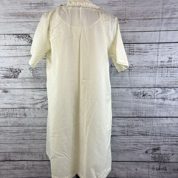 Vintage Katz 2pc Nightgown House Coat Robe Set sz Small Yellow Floral Embroidery - Picture 16 of 16